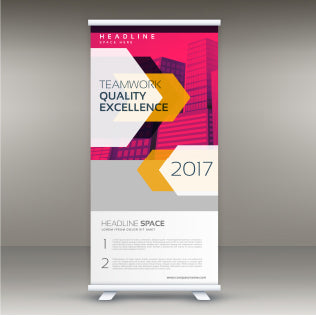 Economical roll-up banner (plastic rack)